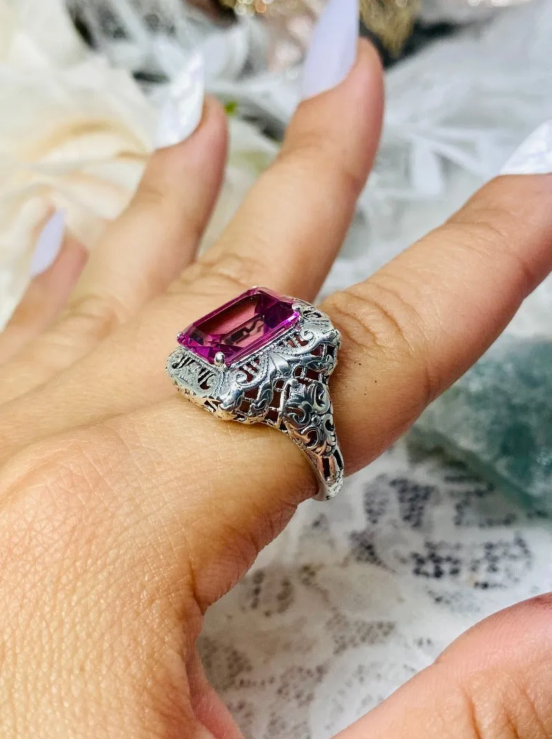 D149, Intricate Victorian Ring, Natural Gem, Victorian Jewelry #D149