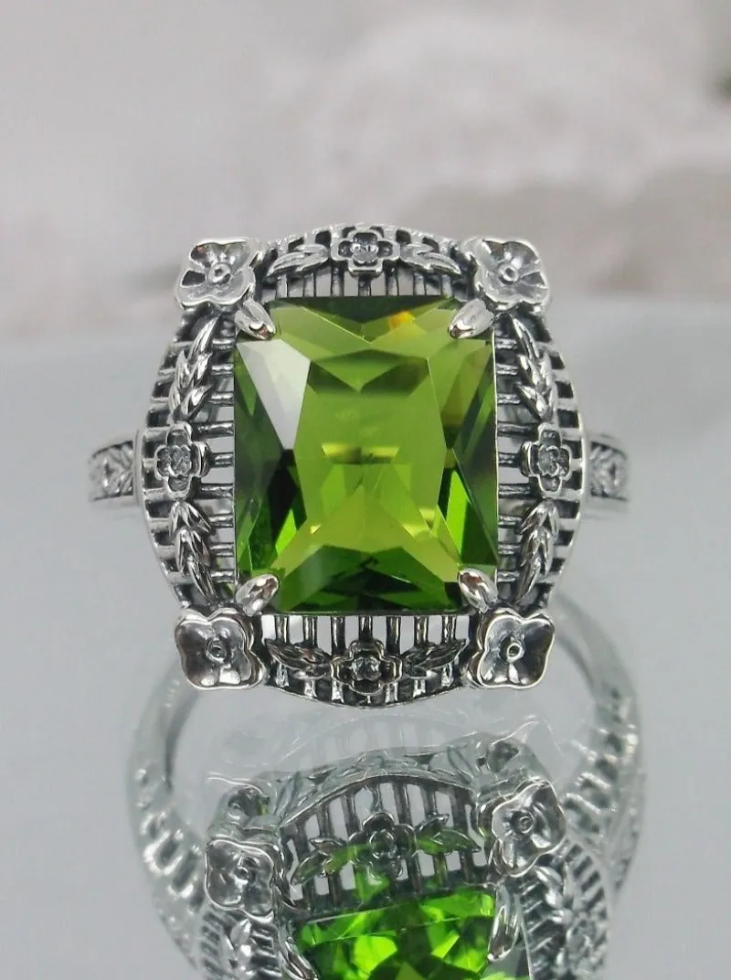 D227, Picture Frame Ring, Choice of Gemstone, Victorian Floral Filigree Jewelry #D227