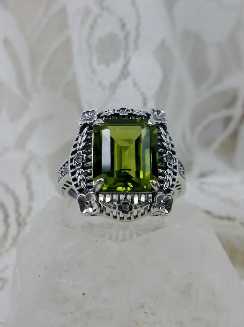 D227, Picture Frame Ring, Choice of Gemstone, Victorian Floral Filigree Jewelry #D227