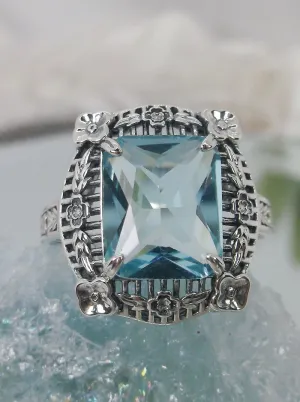 D227, Picture Frame Ring, Choice of Gemstone, Victorian Floral Filigree Jewelry #D227