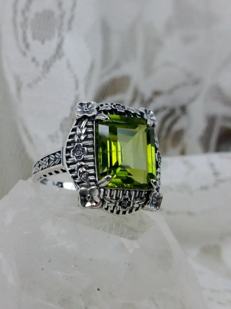 D227, Picture Frame Ring, Choice of Gemstone, Victorian Floral Filigree Jewelry #D227