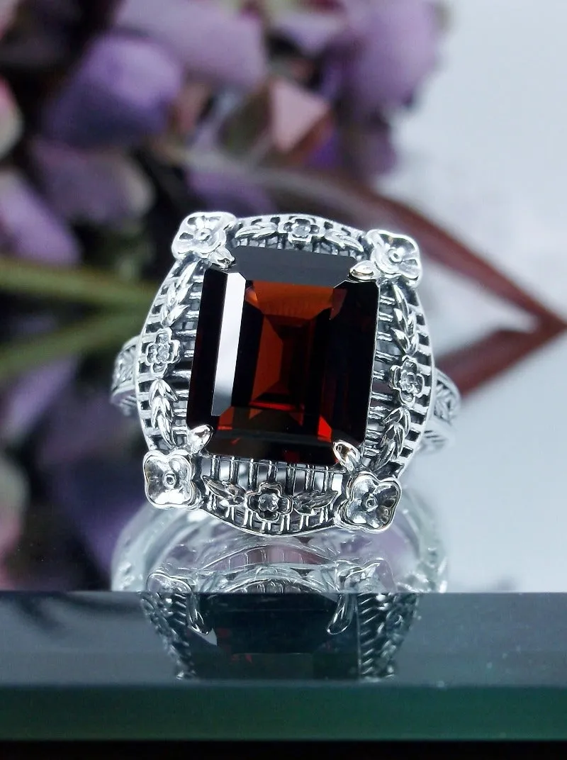 D227, Picture Frame Ring, Choice of Gemstone, Victorian Floral Filigree Jewelry #D227