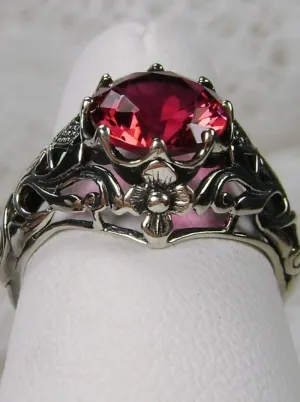 D66, Daisy Ring, Natural or Simulated Gemstone, Sterling Silver Filigree Victorian Jewelry #D66