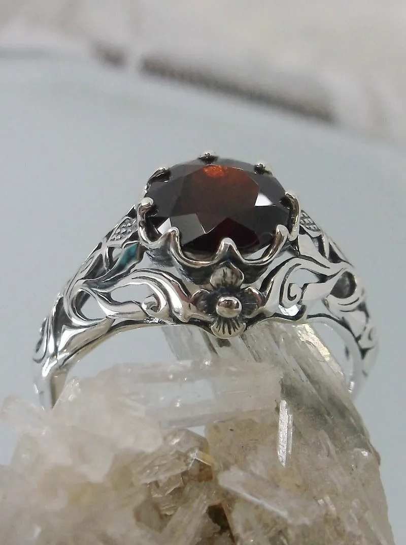 D66, Daisy Ring, Natural or Simulated Gemstone, Sterling Silver Filigree Victorian Jewelry #D66
