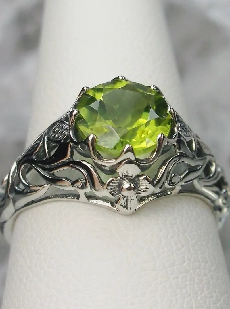 D66, Daisy Ring, Natural or Simulated Gemstone, Sterling Silver Filigree Victorian Jewelry #D66