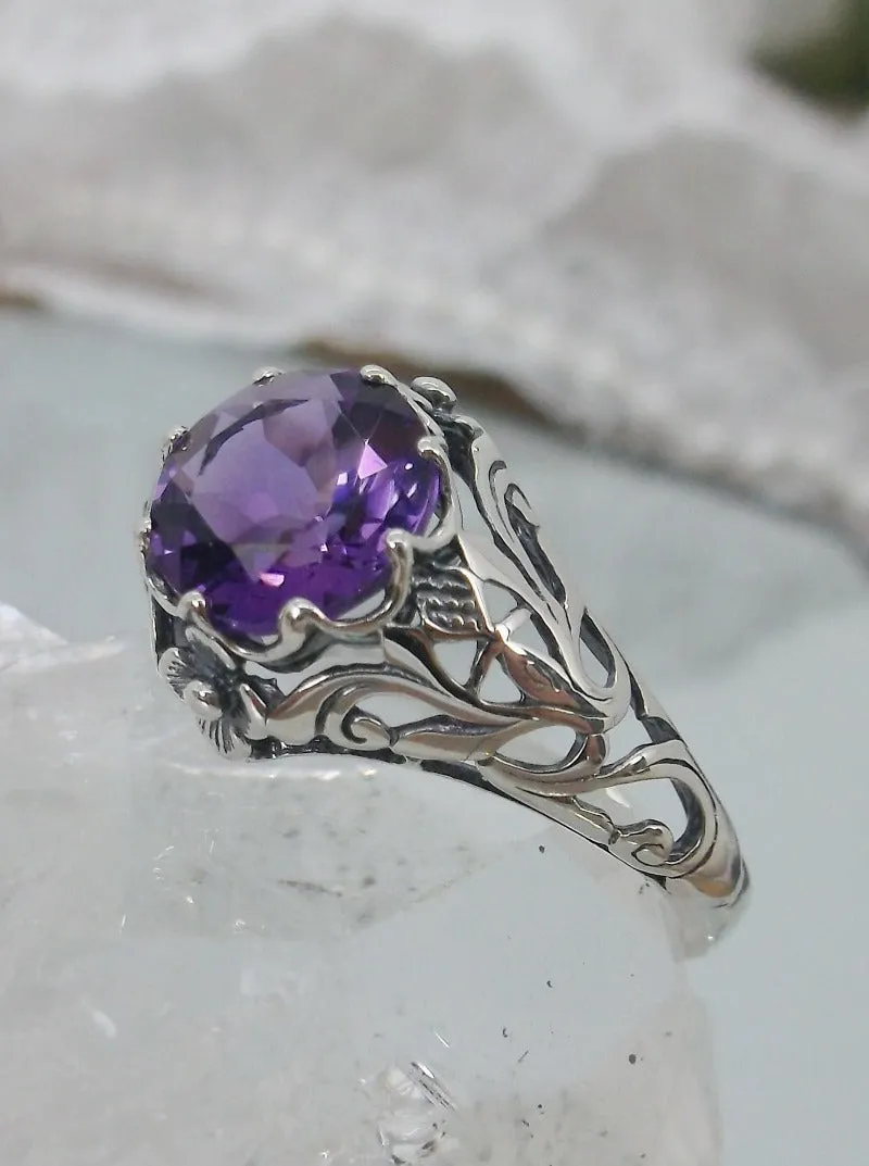 D66, Daisy Ring, Natural or Simulated Gemstone, Sterling Silver Filigree Victorian Jewelry #D66