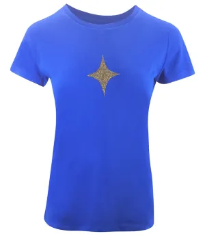 Designing Hollywood  X Madison Maison™ Cotton Mid Blue Star Lady  T Shirt