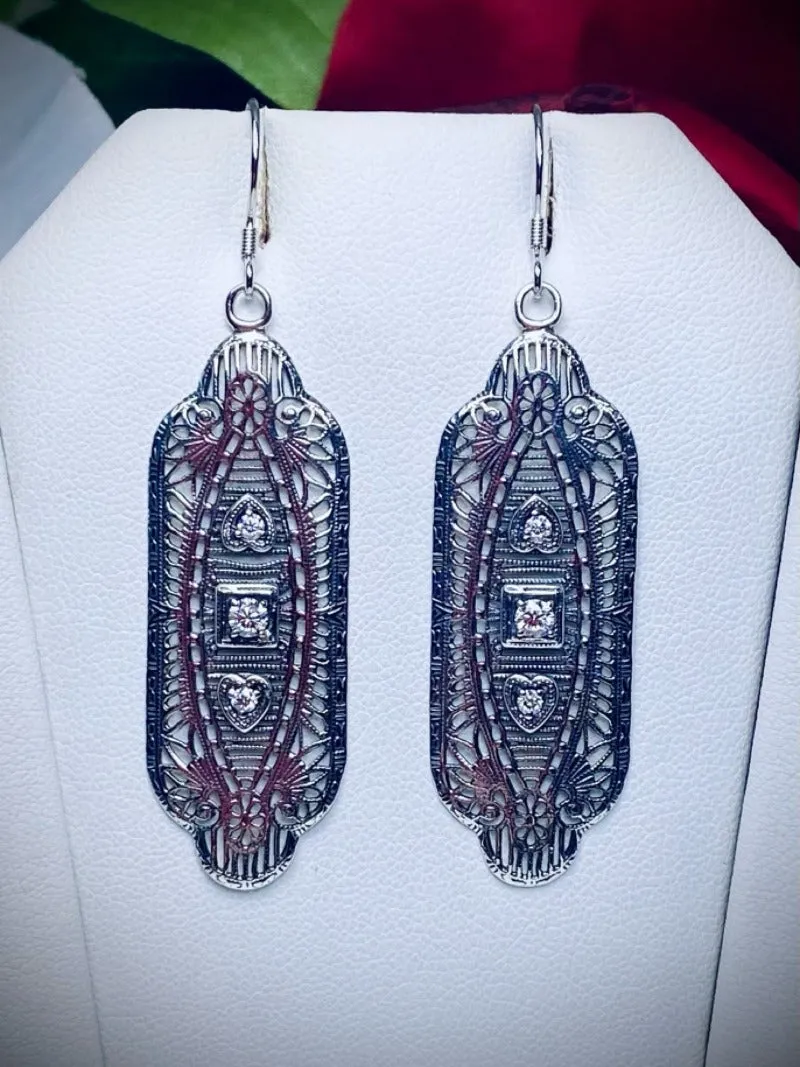E359, Angel Wing Earrings, Simulated or Natural Gemstones, Vintage Revival Jewelry #E359