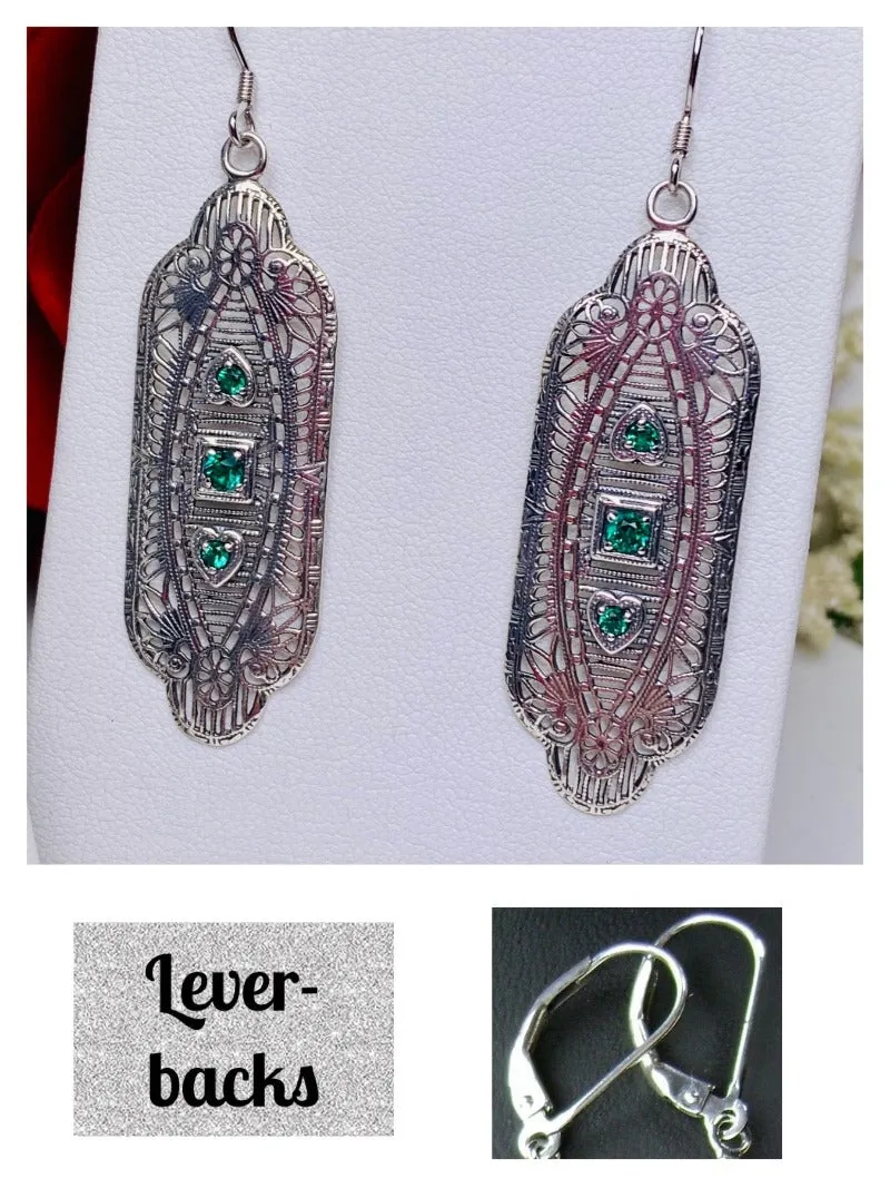 E359, Angel Wing Earrings, Simulated or Natural Gemstones, Vintage Revival Jewelry #E359