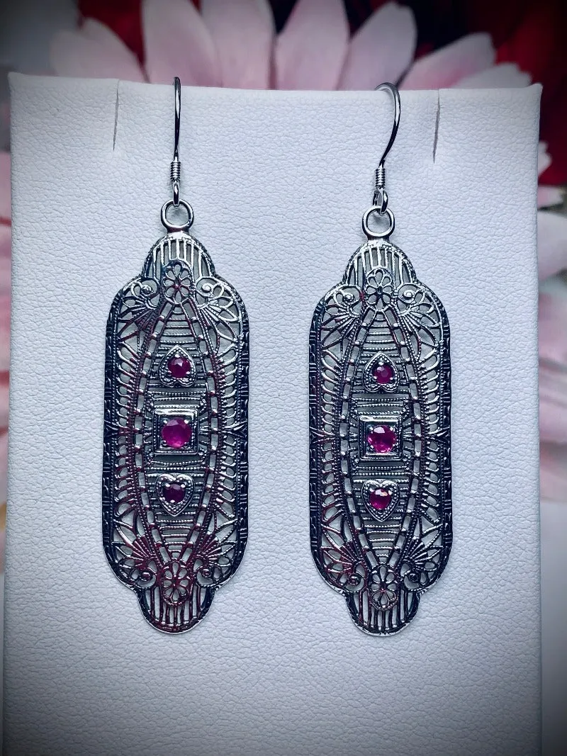 E359, Angel Wing Earrings, Simulated or Natural Gemstones, Vintage Revival Jewelry #E359
