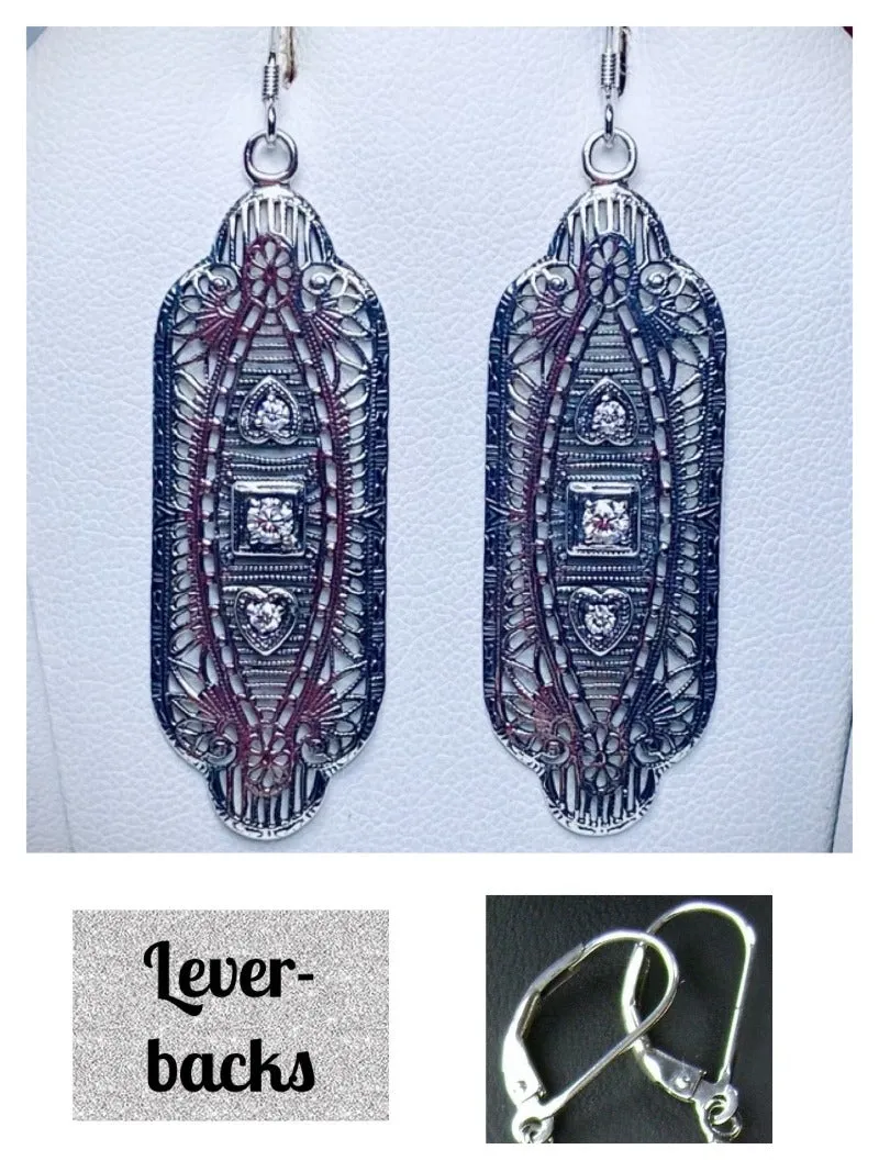 E359, Angel Wing Earrings, Simulated or Natural Gemstones, Vintage Revival Jewelry #E359