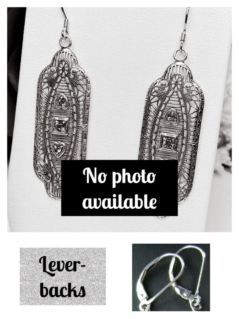 E359, Angel Wing Earrings, Simulated or Natural Gemstones, Vintage Revival Jewelry #E359