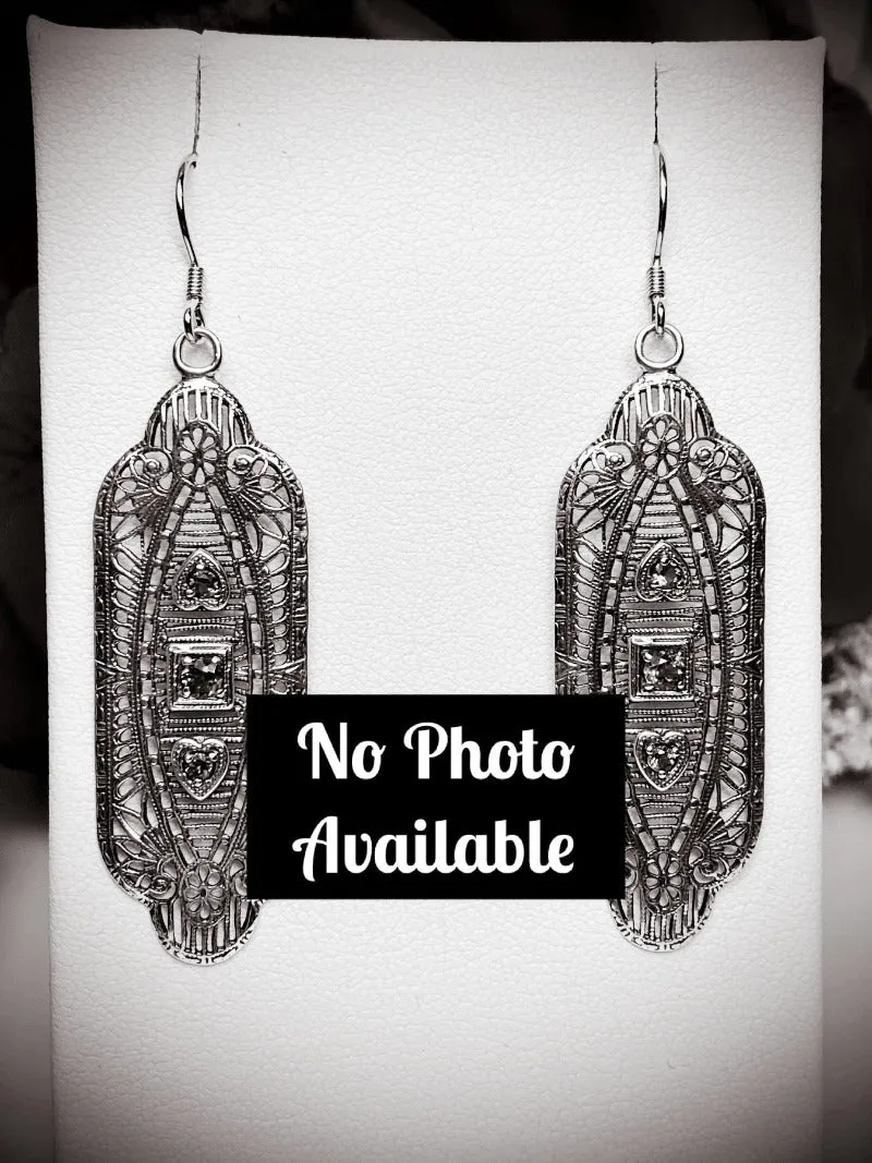 E359, Angel Wing Earrings, Simulated or Natural Gemstones, Vintage Revival Jewelry #E359