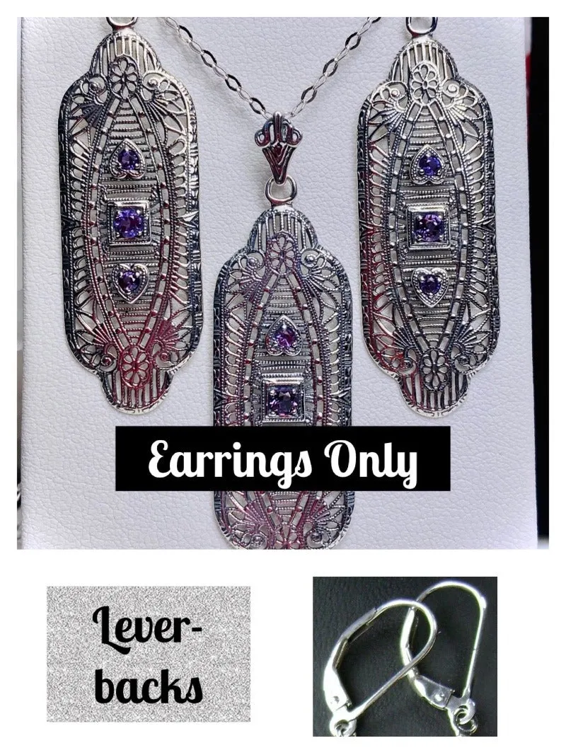 E359, Angel Wing Earrings, Simulated or Natural Gemstones, Vintage Revival Jewelry #E359