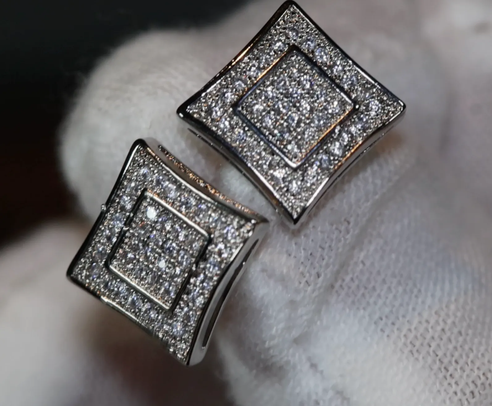 Ear Studs | Iced Out Ear Studs | Hip Hop Earrings | Hip Hop Ear Studs