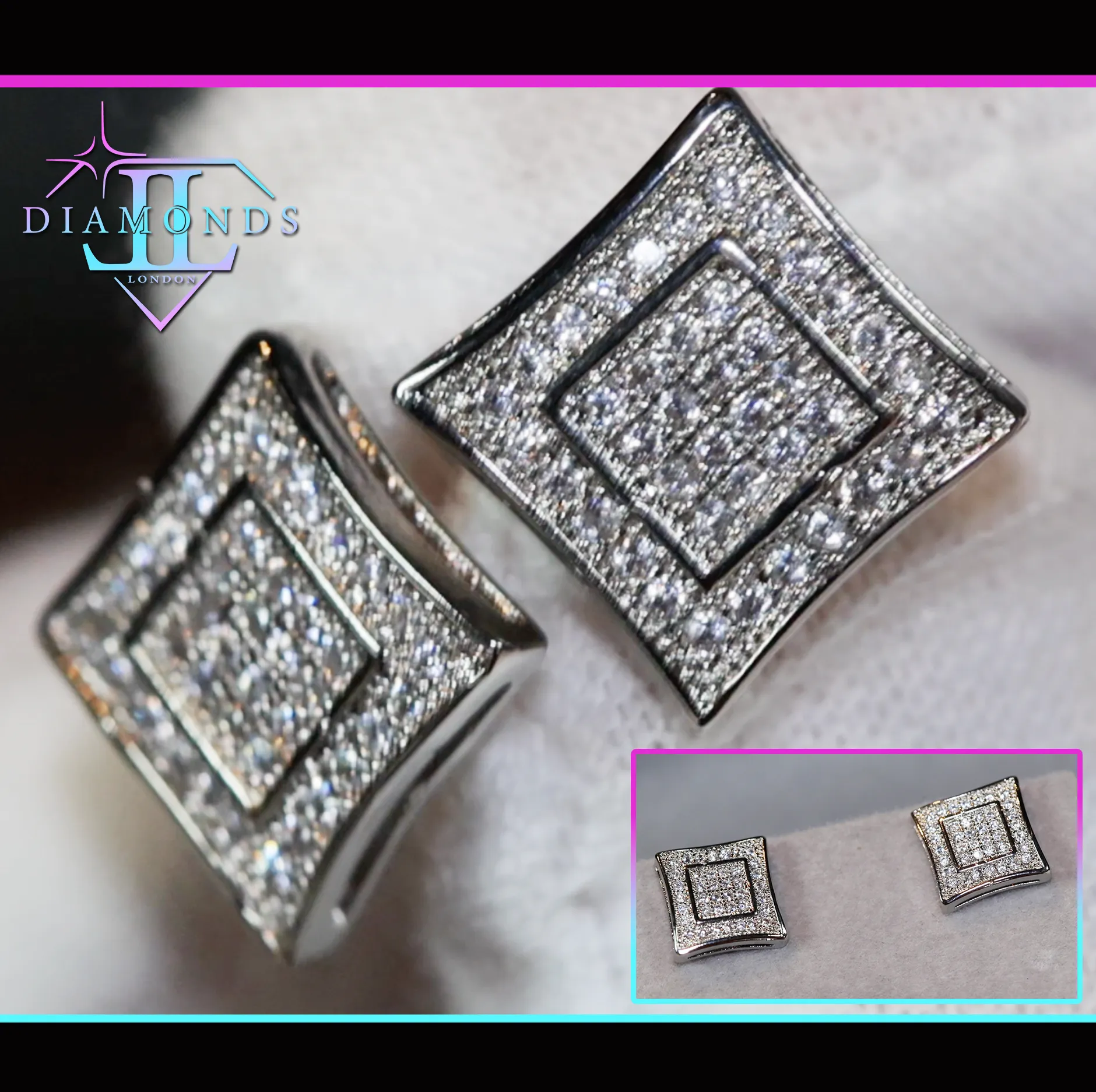 Ear Studs | Iced Out Ear Studs | Hip Hop Earrings | Hip Hop Ear Studs