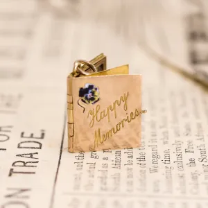 Edwardian Gold & Enamel Pansy "Happy Memories" Locket