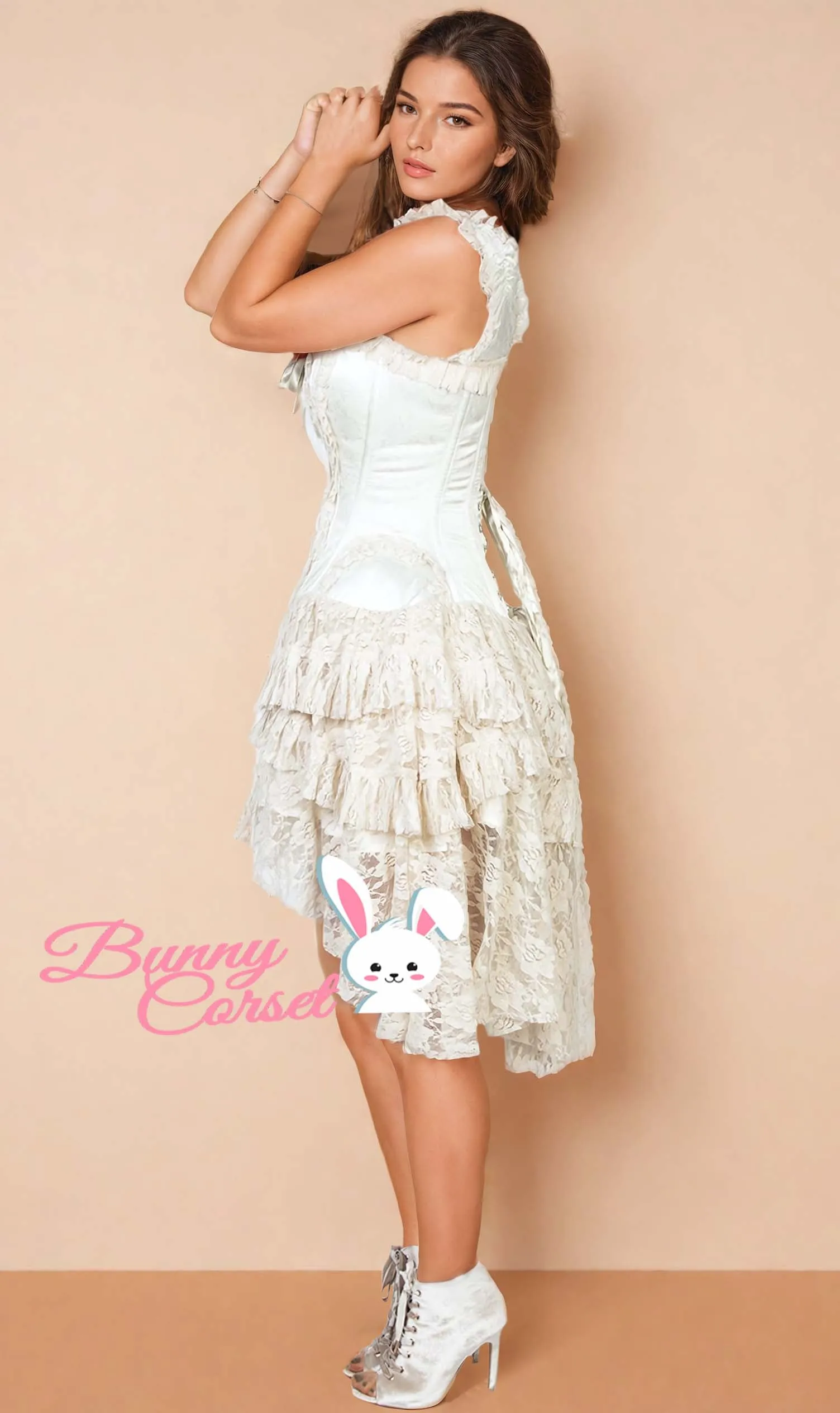EL-328 - Custom Made Printed Victorian Inspired Corset Dress