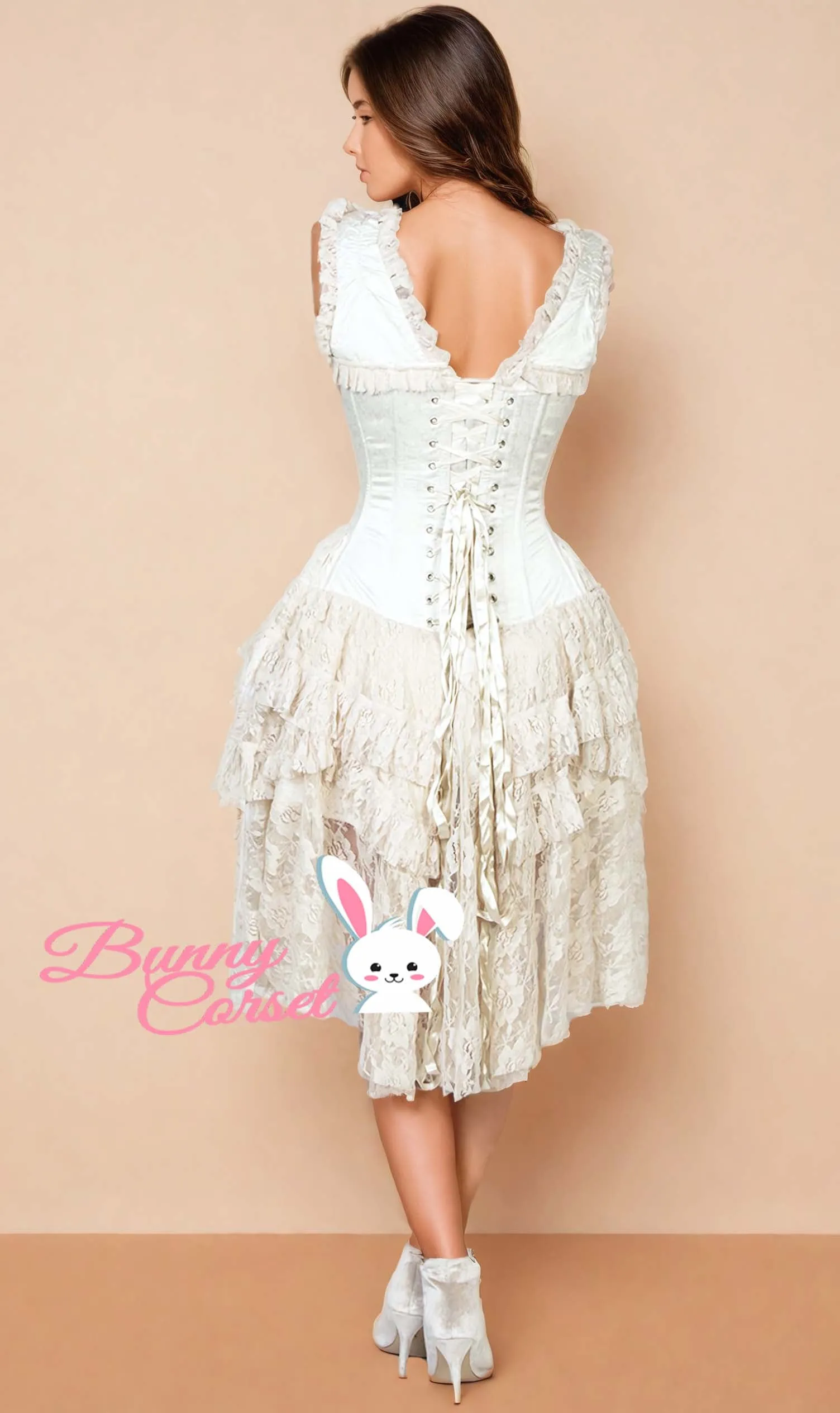 EL-328 - Custom Made Printed Victorian Inspired Corset Dress