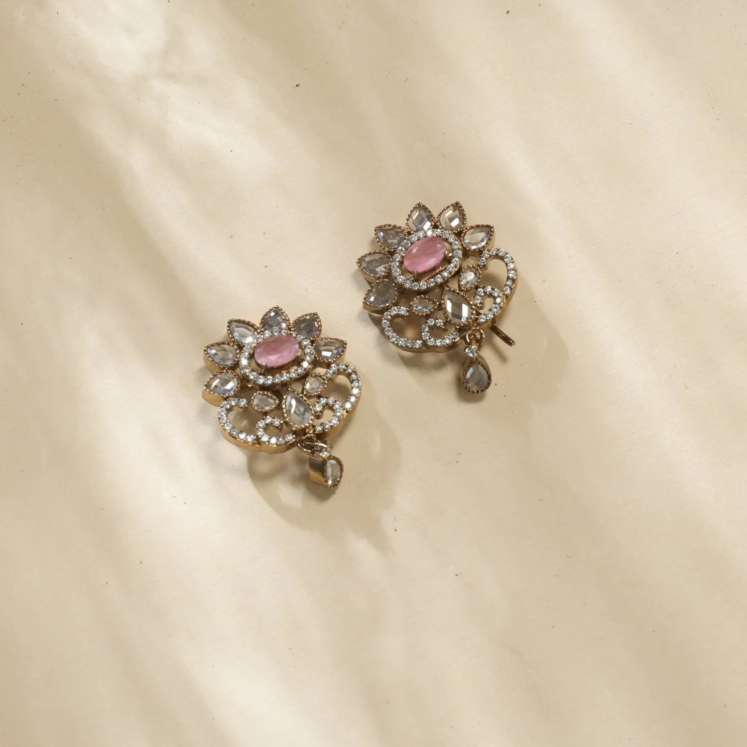 Elysia CZ Pink Stud Earrings