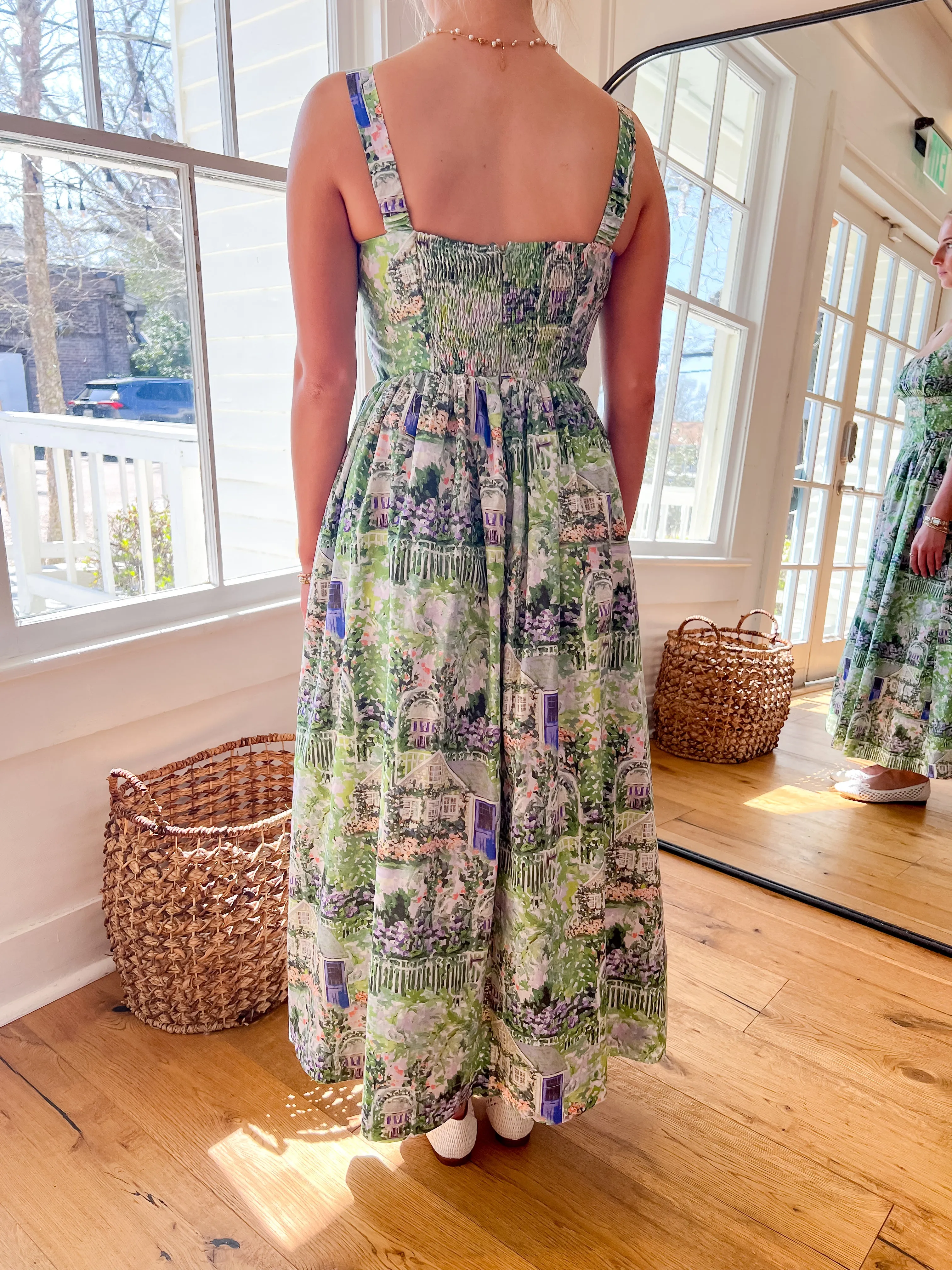 Enchanted Garden Print Midi Dress
