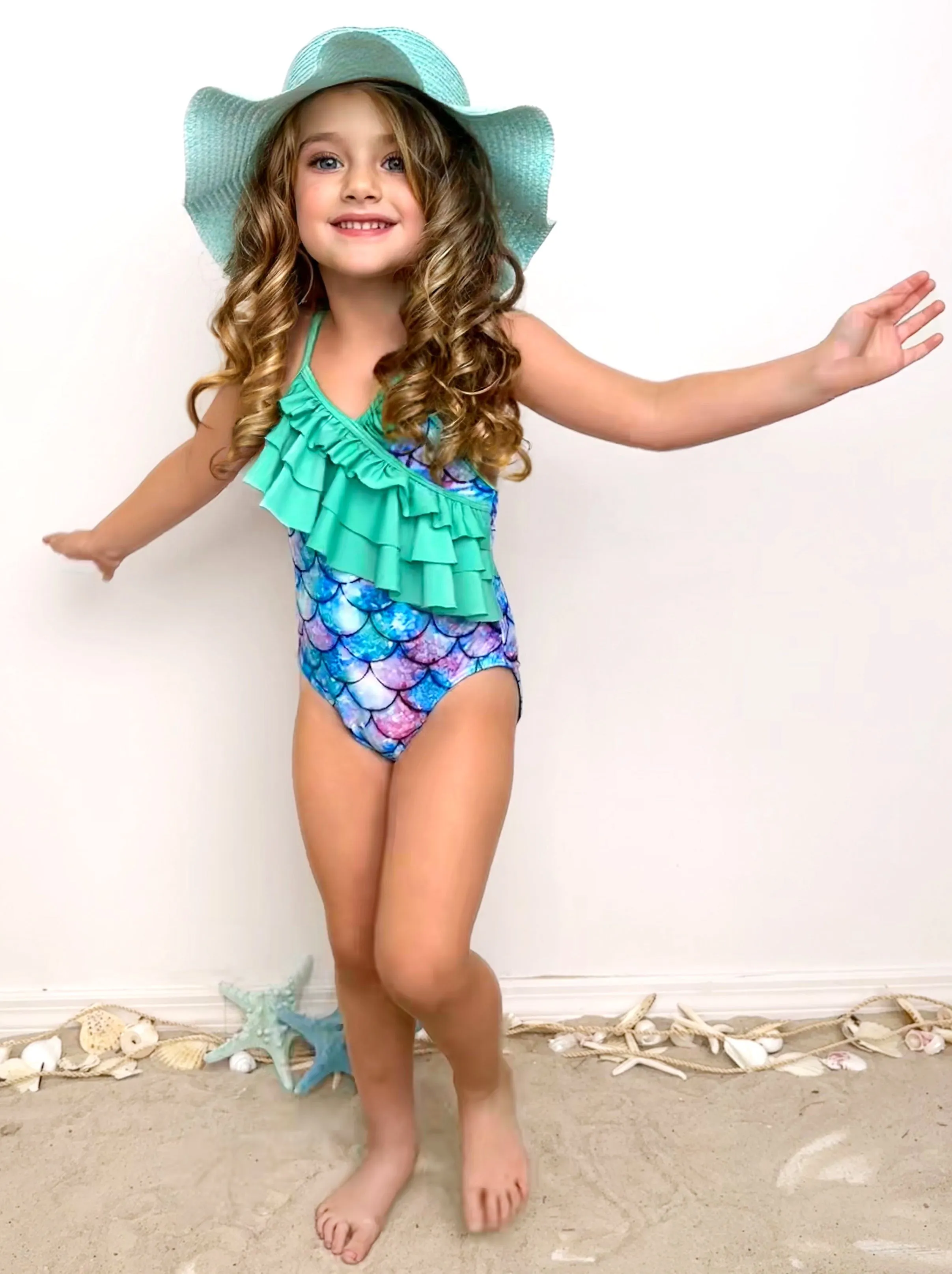 Enchanted Vacay Mermaid Print One-Piece Swimsuit