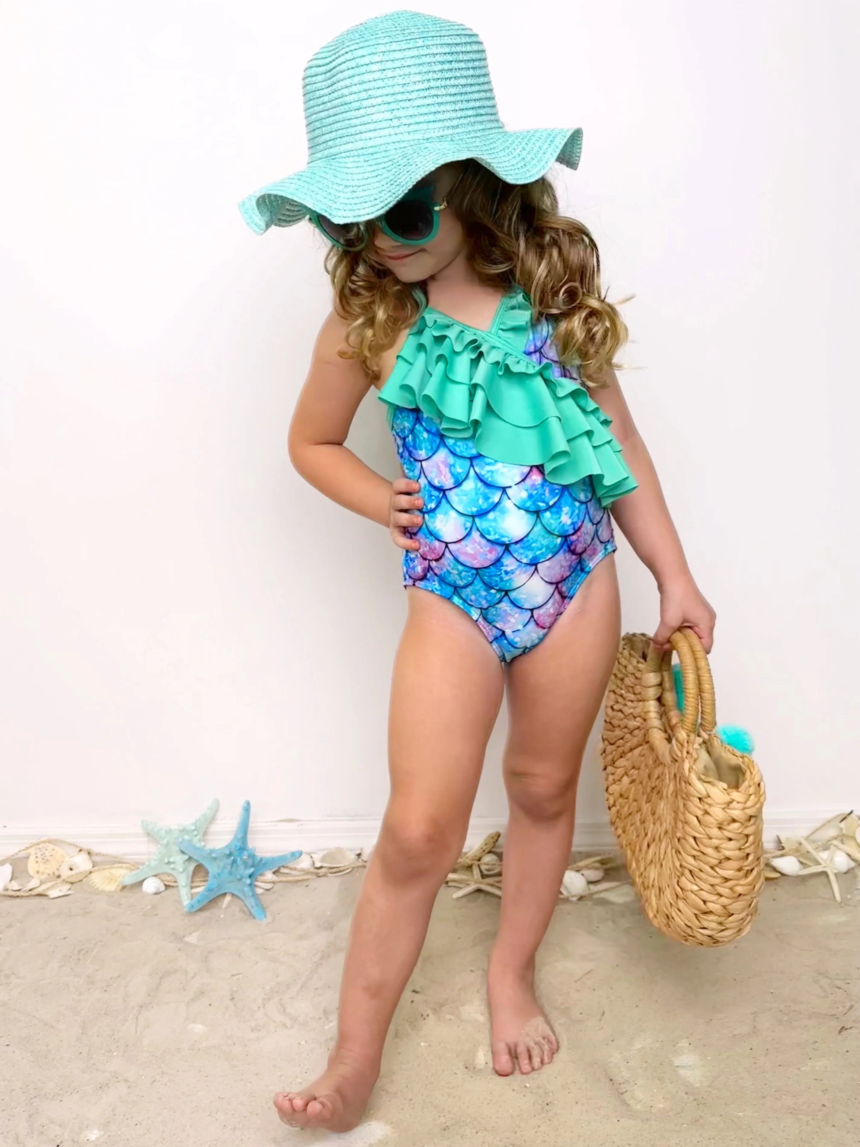 Enchanted Vacay Mermaid Print One-Piece Swimsuit