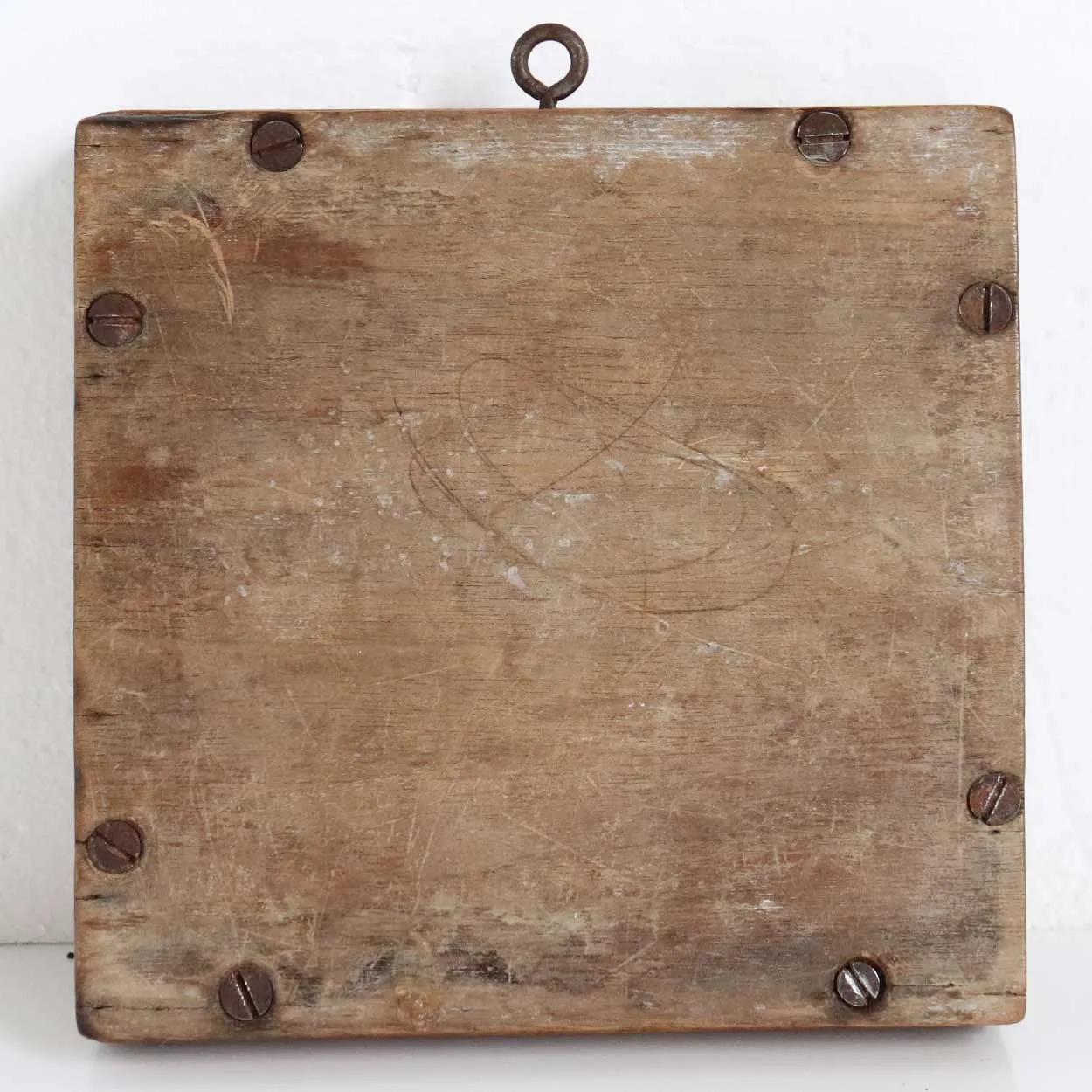 English Aesthetic Movement Teak Framed Pottery Botanical Tile