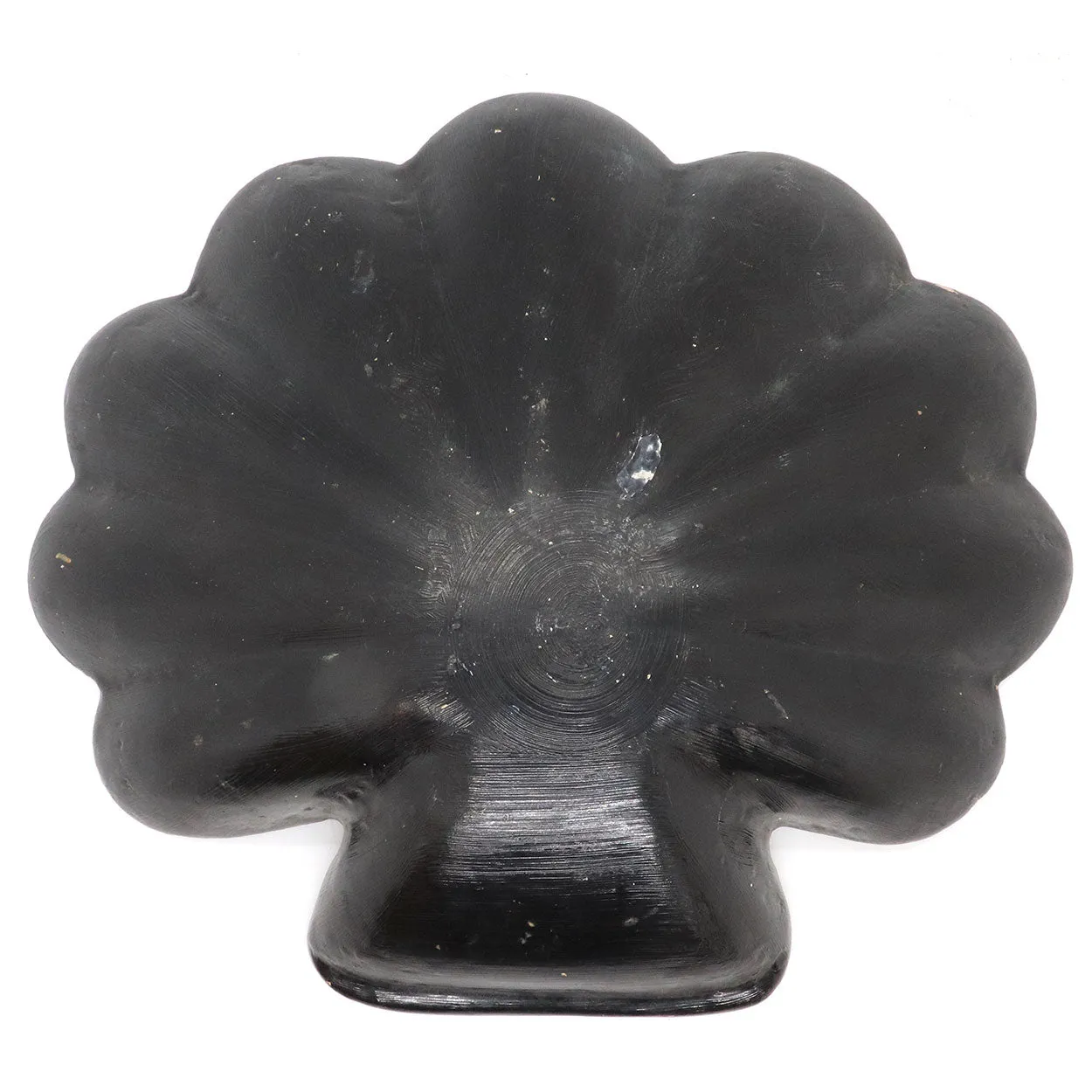 English Papier-Mache Black and Gold Lacquer Shell Tray