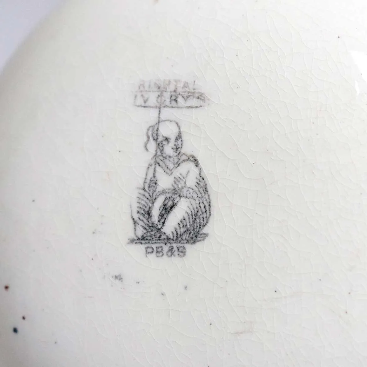 English Powell, Bishop & Stonier Transferware Pottery Clarendon Tureen and Ladle