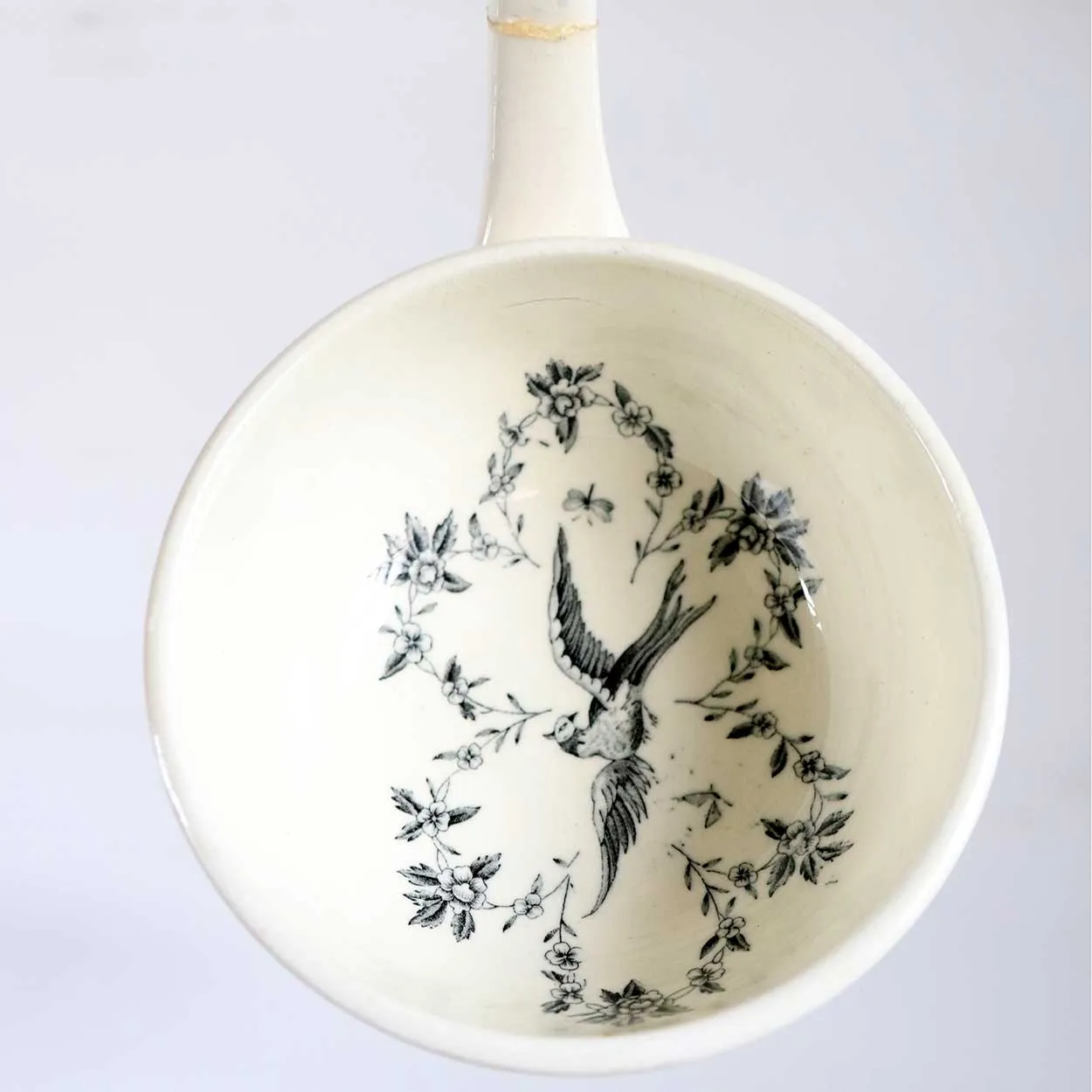 English Powell, Bishop & Stonier Transferware Pottery Clarendon Tureen and Ladle