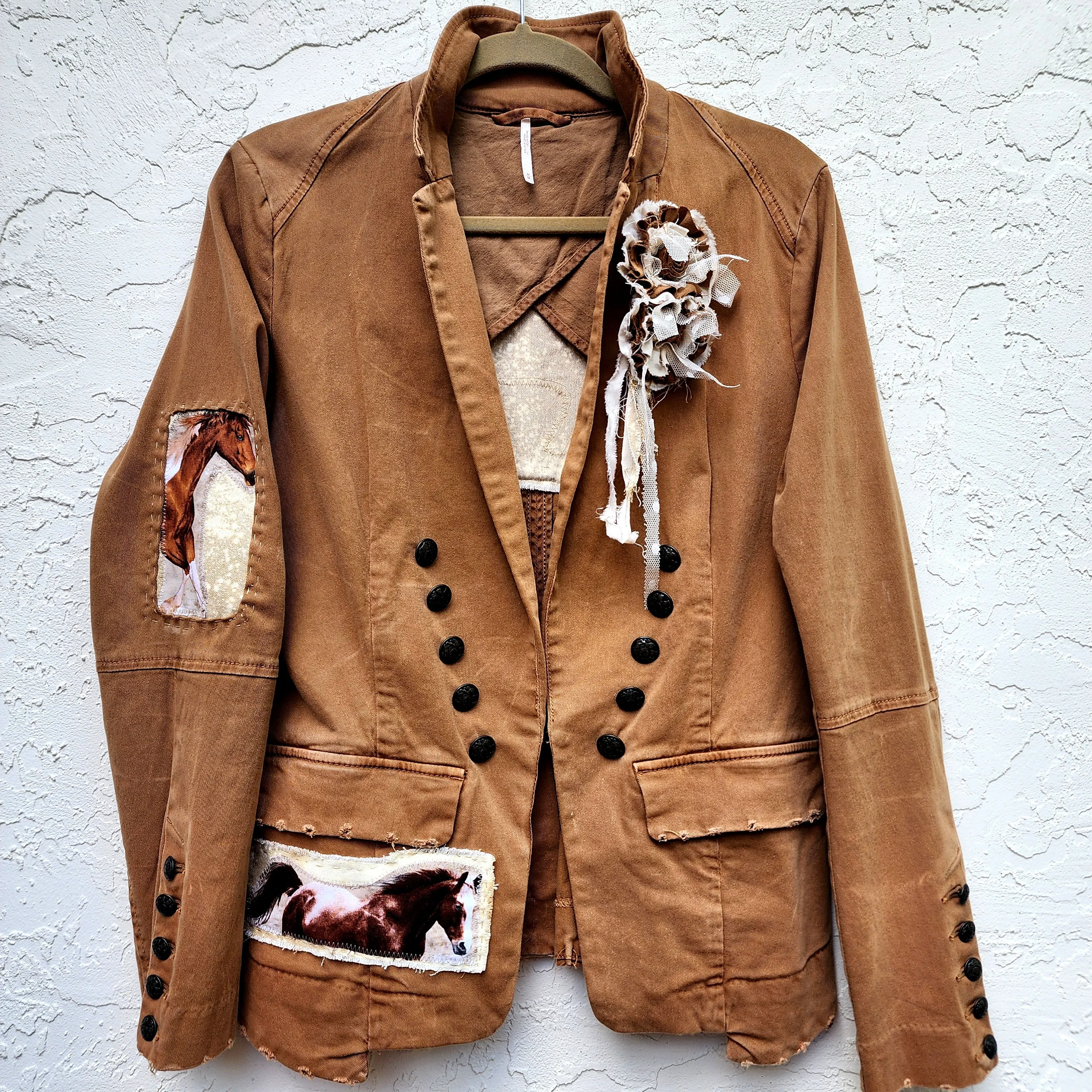 English Riding Rocking Suit / Vintage Designer Jacket Vintage Jacket Up Boho Shabby Chic Jacket Repaired Boro Upcycled Jacket Jacket