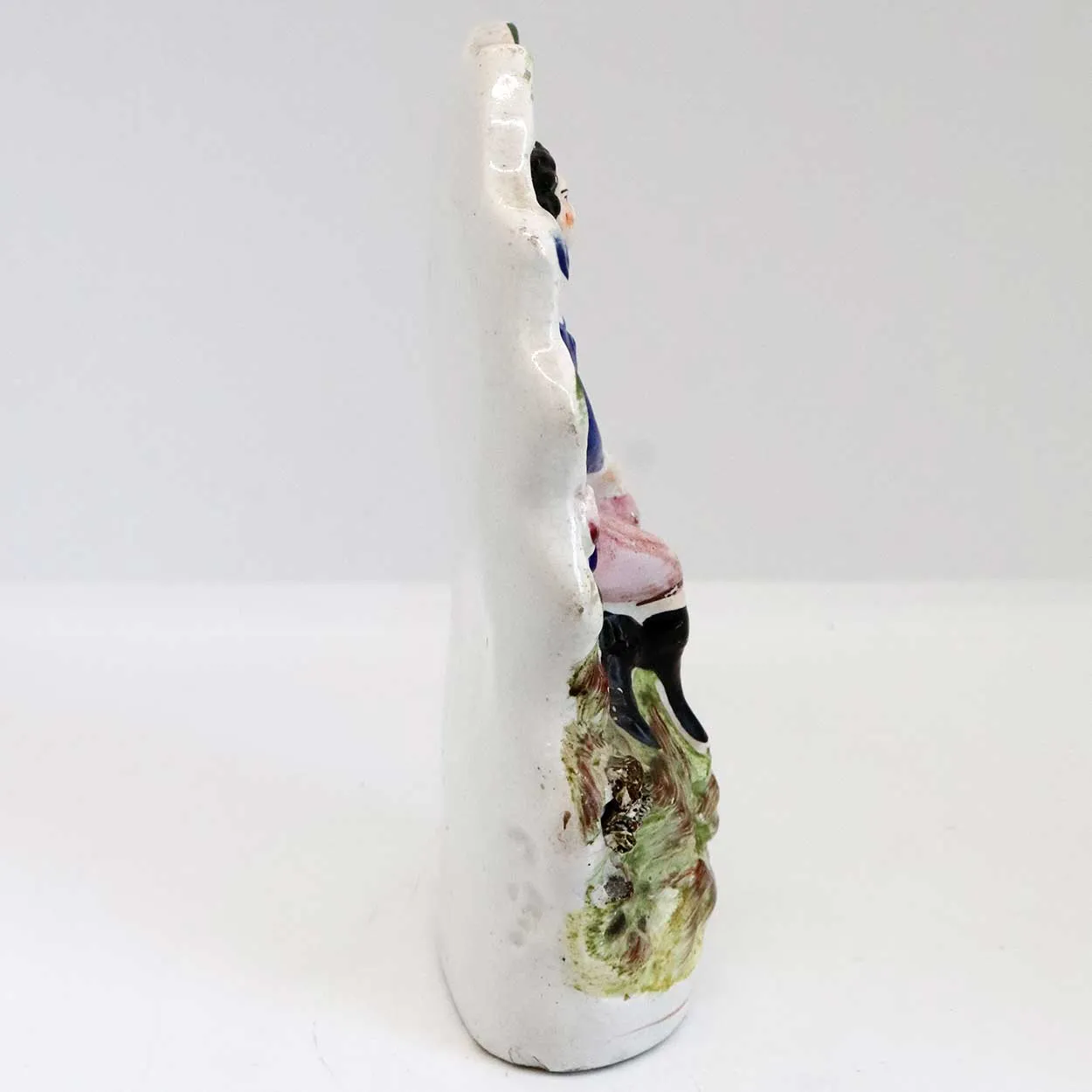 English Staffordshire Pottery Flatback Figural Group of a Courting Couple