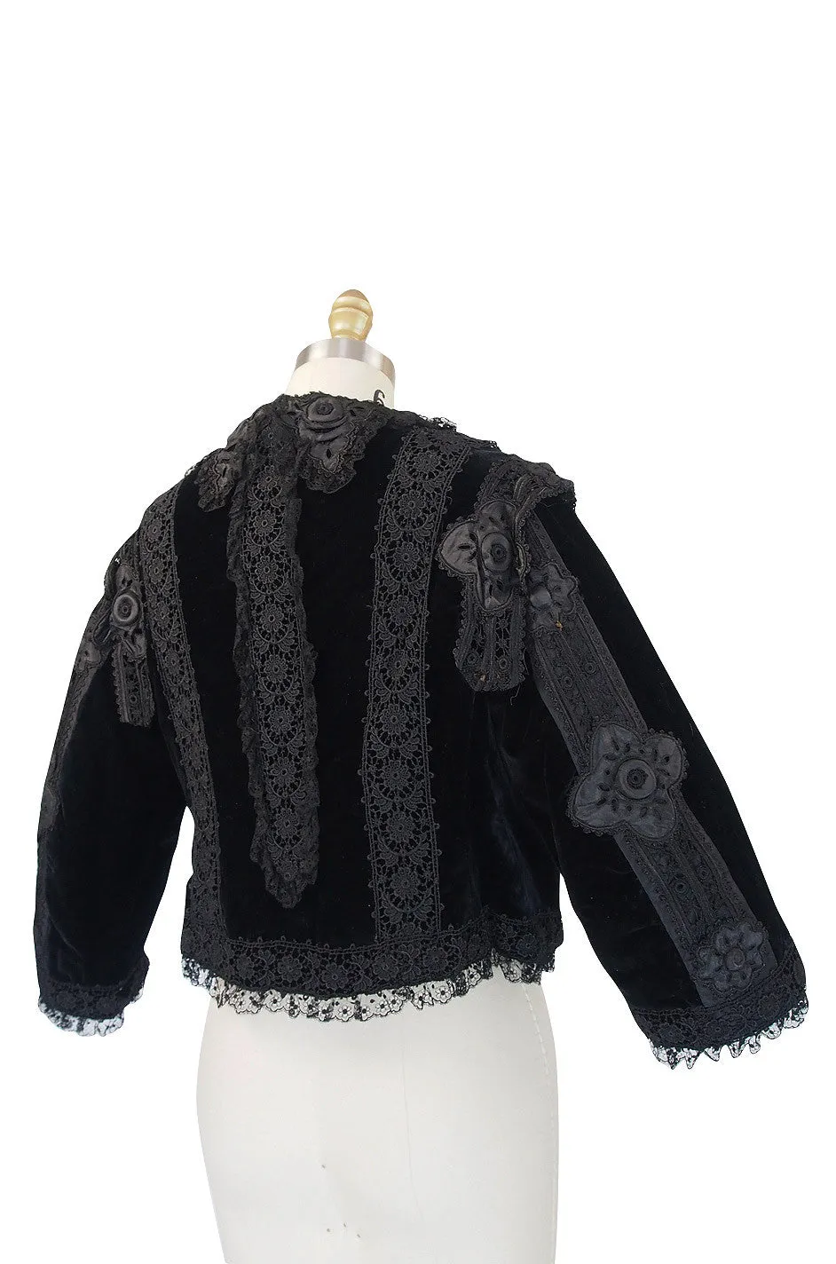 Exquisite Victorian Velvet and Lace Jacket