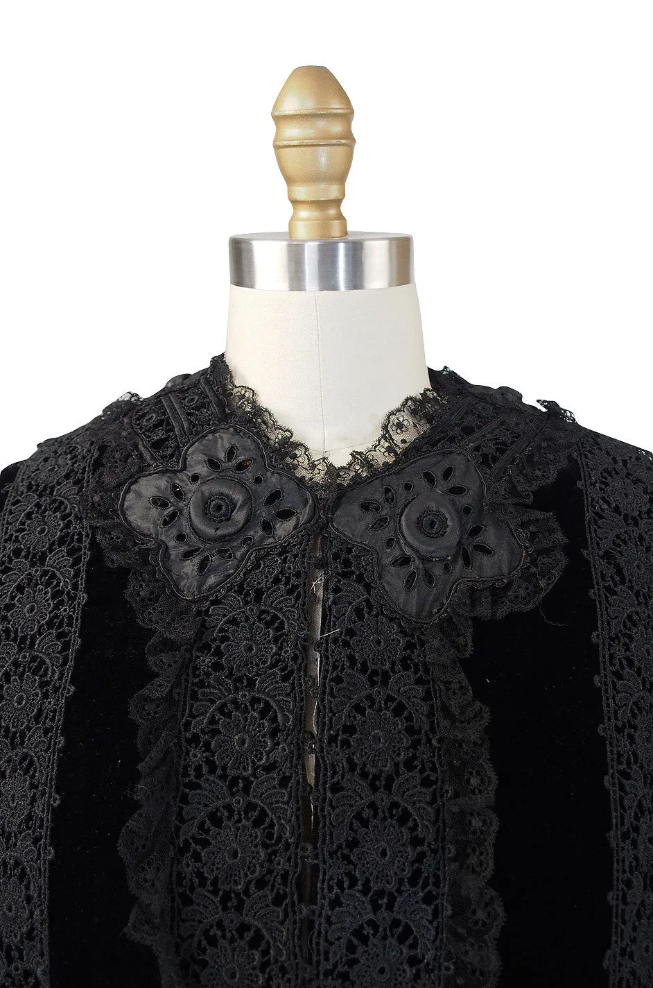 Exquisite Victorian Velvet and Lace Jacket