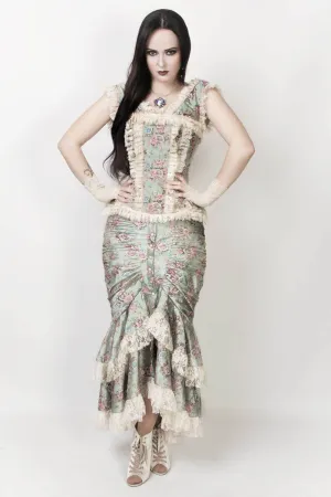 Eyre Victorian Inspired Skirt with Floral Lace Trims