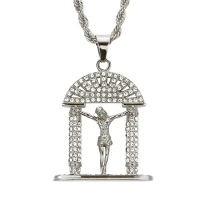 Fashion Hip Hop Diamond Necklace Pendant Punk Jewelry Twist Chain Gold Plated 30"