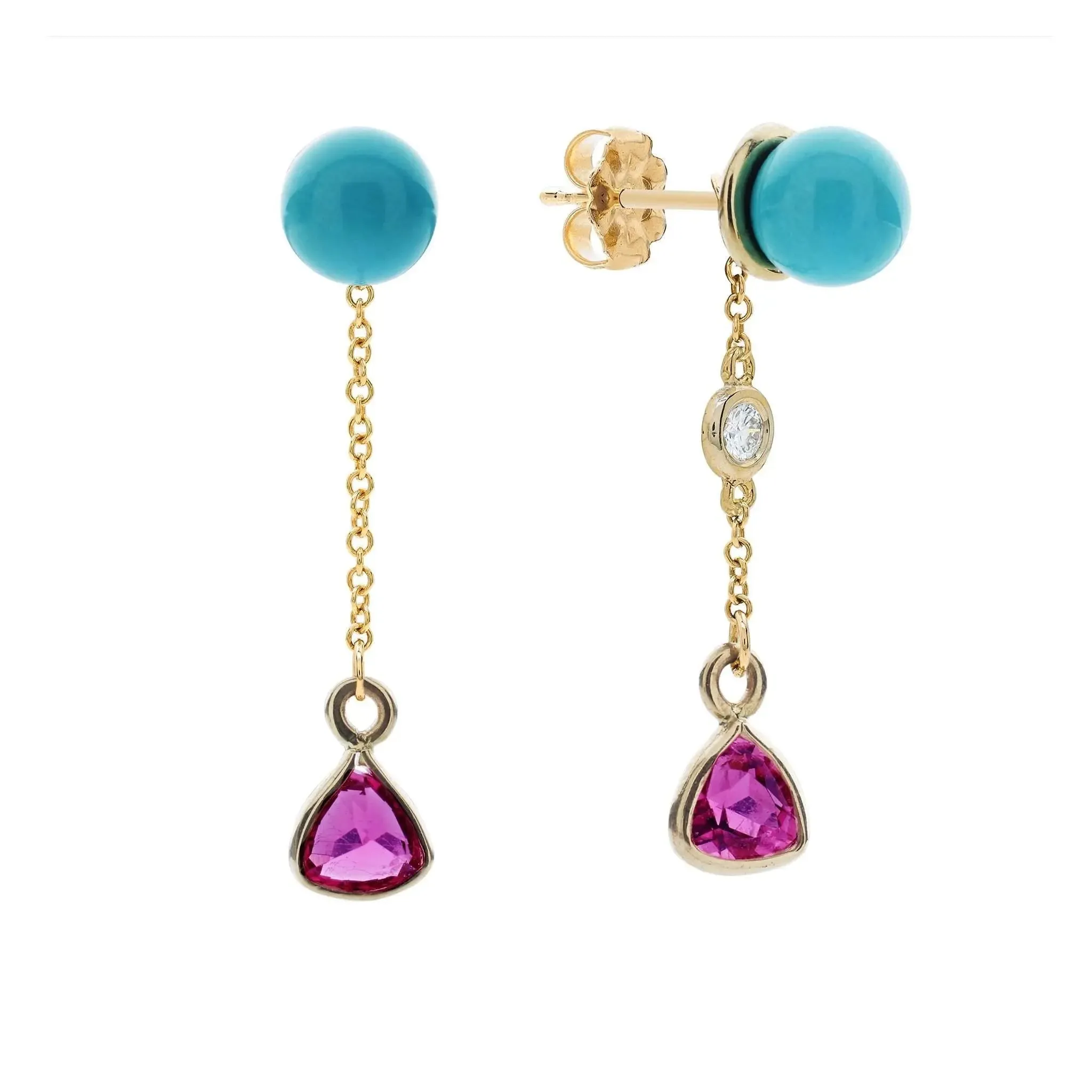 Floating Turquoise Stud Earrings