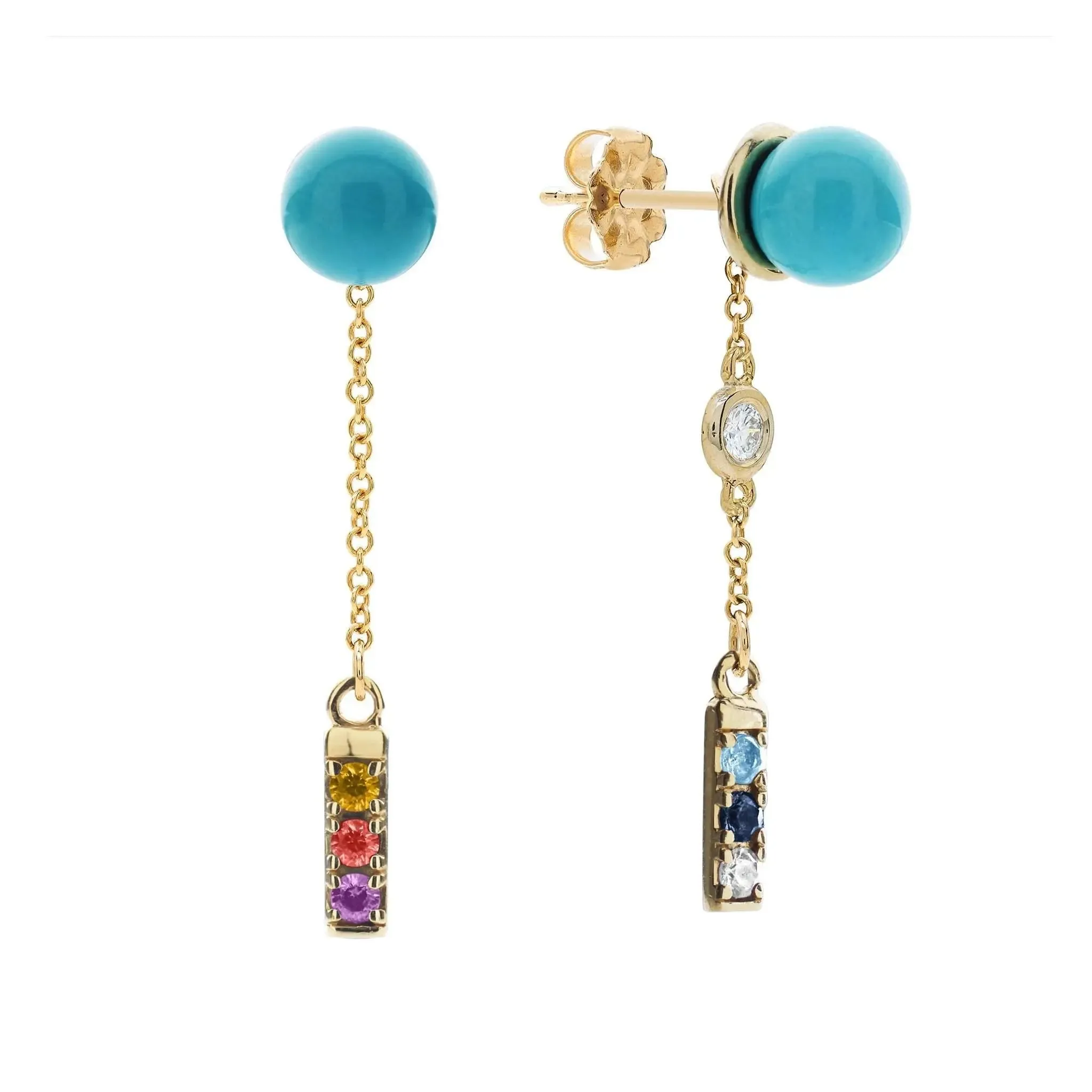 Floating Turquoise Stud Earrings