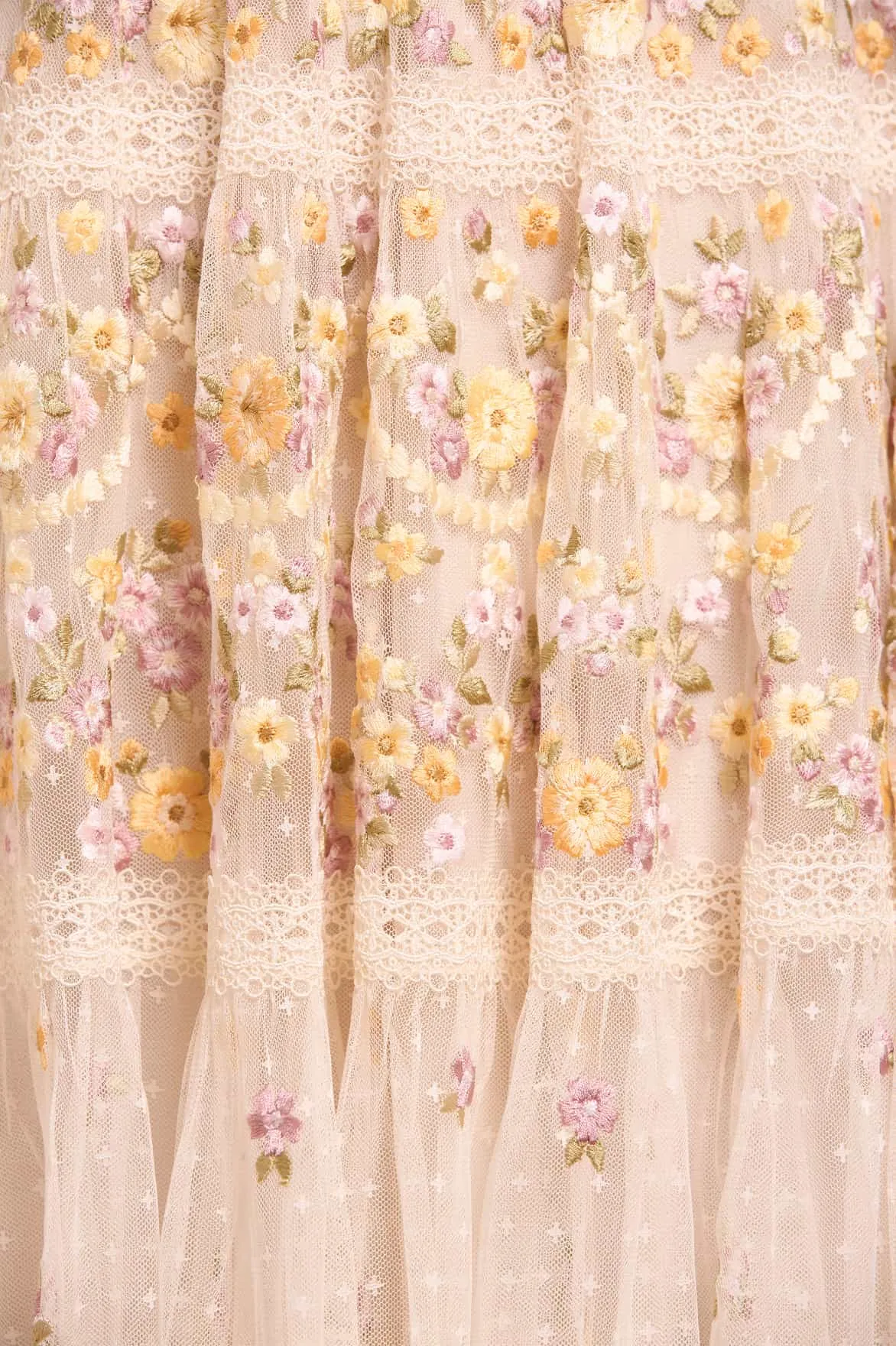 Garland Ribbon Midaxi Dress