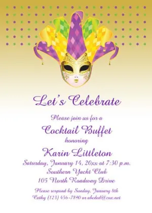 GIRL MASK WITH FEATHERS CUSTOM INVITATION