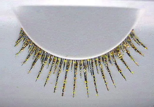 Glitter False Eyelashes Gold and Black