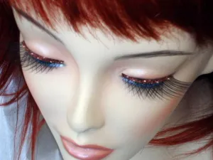 Glitter Trim Red False Eyelashes