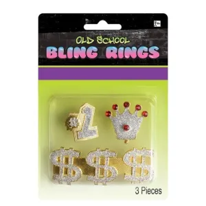 Gold Hip Hop Bling Rings