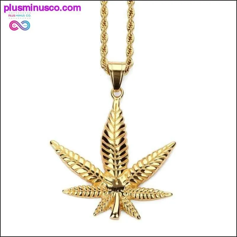 Gold Plated Hemp Leaf Necklace