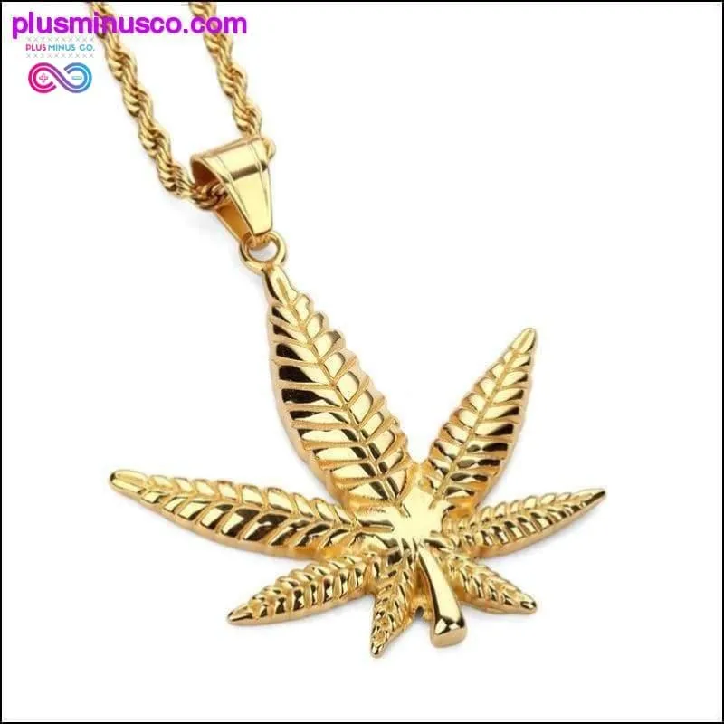 Gold Plated Hemp Leaf Necklace