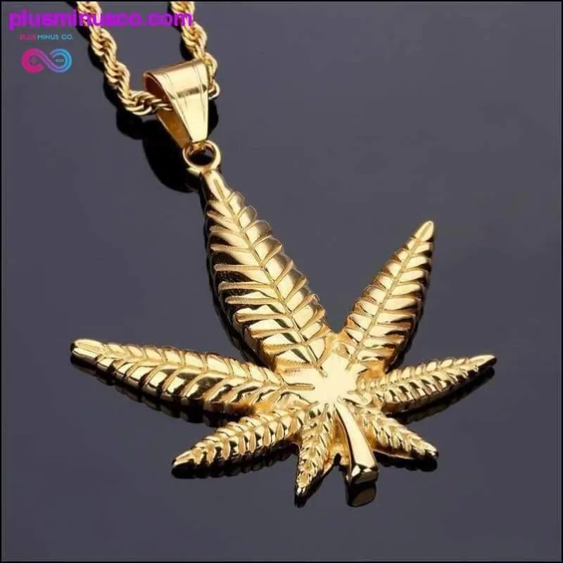 Gold Plated Hemp Leaf Necklace
