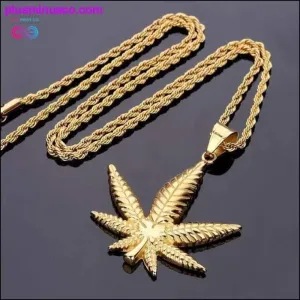 Gold Plated Hemp Leaf Necklace