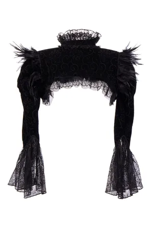 Gothic Black Feather Shrug