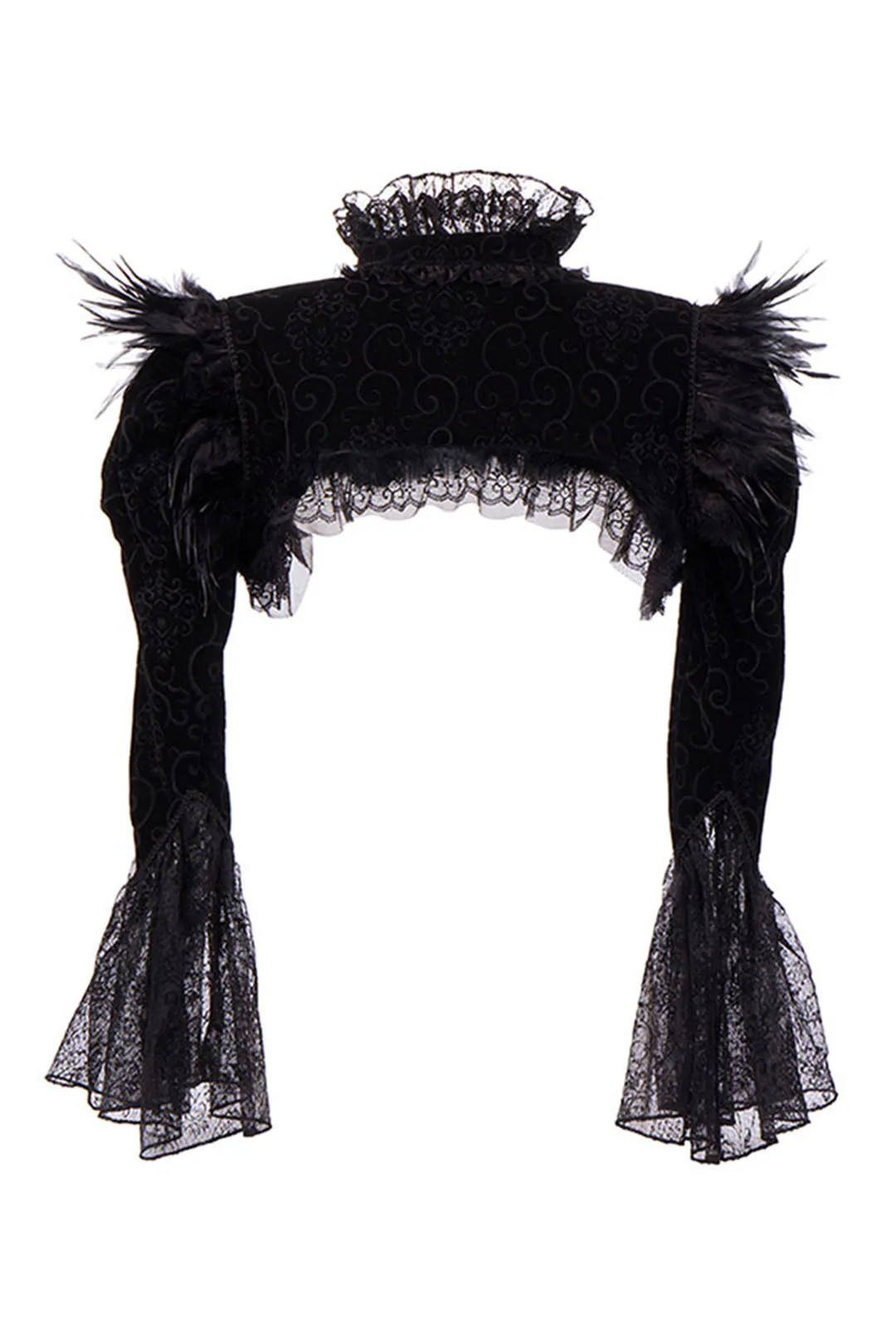 Gothic Black Feather Shrug